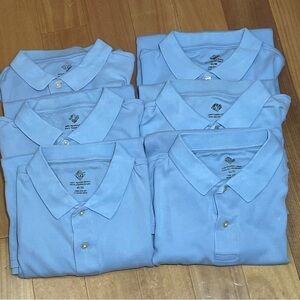 Lot of 6 blue polo shirts Mens size M 100% Cotton size M